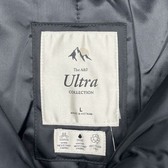 ABERCROMBIE & FITCH Jacket Womens Large L Ultra Mini Puffer NEW $180 Matte Black - Picture 10 of 13